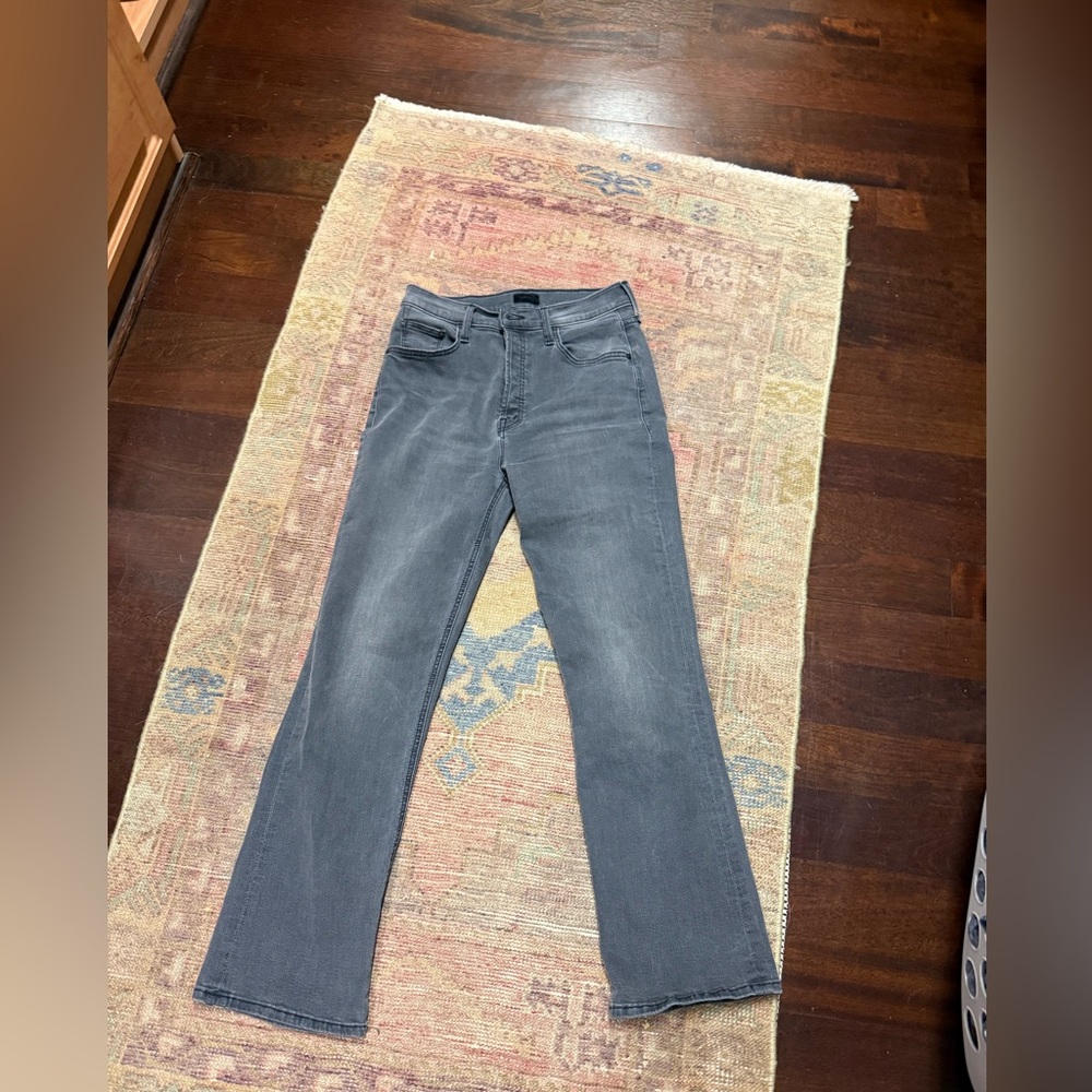 MOTHER Women's Gray Straight-Leg Jeans